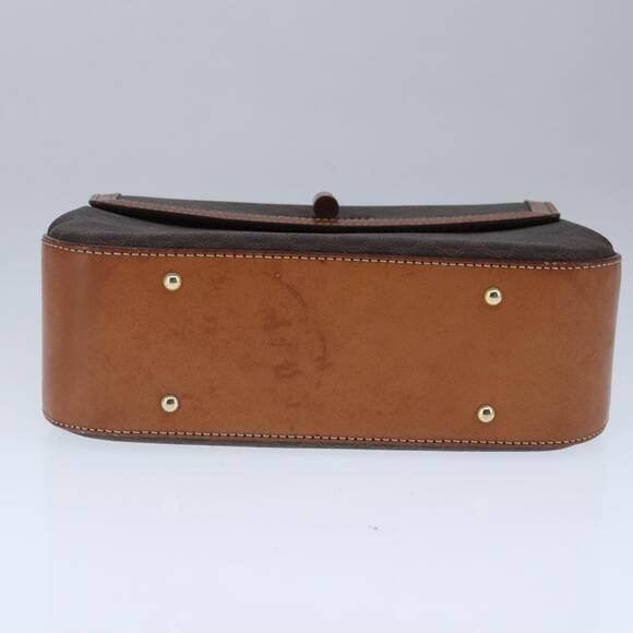 CELINE Macadam Canvas Hand Bag Pvc Leather Brown Gold - Picture 9 of 13